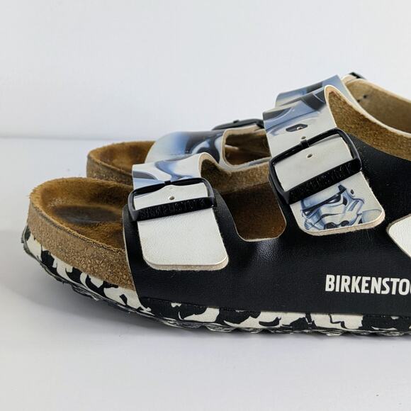 Birkenstock Sandals Milano Star Wars EU 38 White Black Storm Trooper Leather - Picture 13 of 15